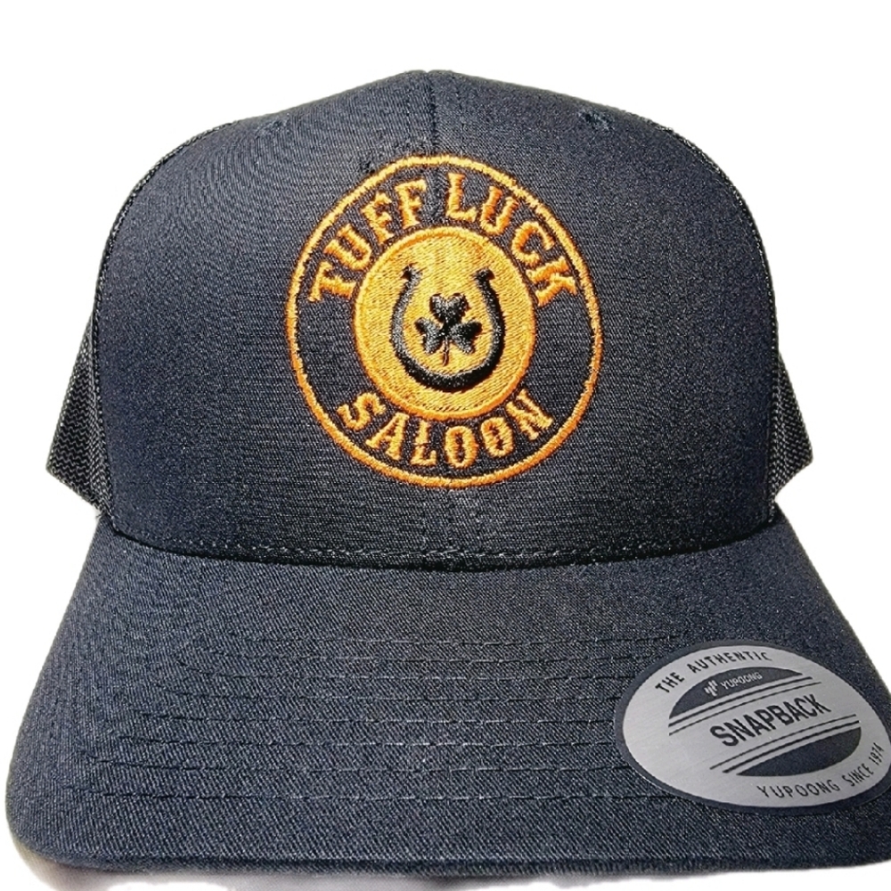 Tuff Luck Saloon Mesh Snapback Embroidered Curved Bill Trucker Hat Cap